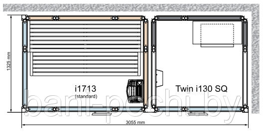 Комбинированная сауна с пародушевой кабиной Tylo Impression Twin 130SQ/1713 белый профиль - фото 2 - id-p92791959