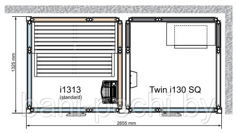Комбинированная сауна с пародушевой кабиной Tylo Impression Twin 130SQ/1313 белый профиль - фото 2 - id-p92791960