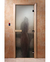 Дверь для сауны стеклянная DoorWood с фотопечатью 8 мм, 7 х 19, код А012
