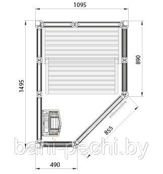 Сауна Tylo Impression Corner i1115 угловая черный профиль - фото 2 - id-p92791937
