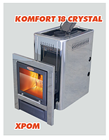 Печь для бани и сауны Vira KOMFORT-18 CRYSTAL большое панорамное стекло