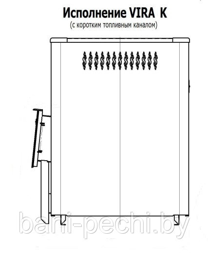 Печь для бани и сауны VIRA-12ТК (С Теплообменником/ коротким топливным каналом) - фото 2 - id-p92791128