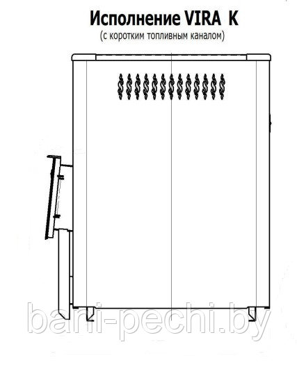 Печь для бани и сауны VIRA-18ТС (Теплообменник/ дверца со стеклом) /VIRA-18ТСК (+корот. топливный канал) - фото 3 - id-p92791148