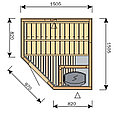 Сауна в сборе HARVIA Variant S1515L интерьер Formula в комплекте с аксессуарами, фото 2