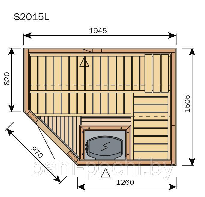 Сауна в сборе HARVIA Variant S2015L интерьер Formula в комплекте с аксессуарами - фото 2 - id-p92791644