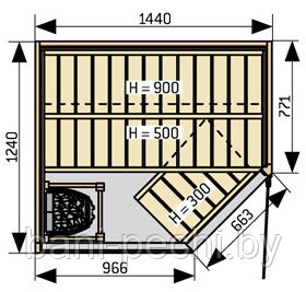 Сауна для ванной HARVIA Sirius SC1412K интерьер Formula в комплекте с печью и аксессуарами - фото 2 - id-p92791931