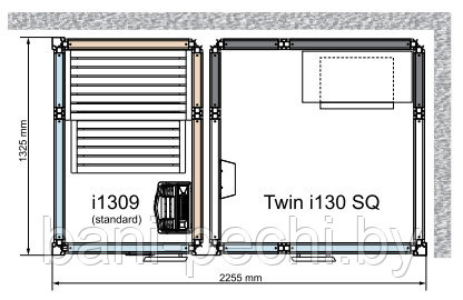 Комбинированная сауна с пародушевой кабиной Tylo Impression Twin 130SQ/1309 черный профиль - фото 2 - id-p92791957
