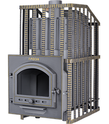 Чугунная банная печь Гефест Гроза 24 (П) Ураган
