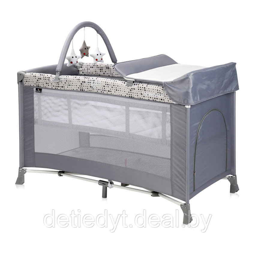 Манеж-кровать Lorelli Verona2 Layers Plus Grey Dots - фото 1 - id-p96705041