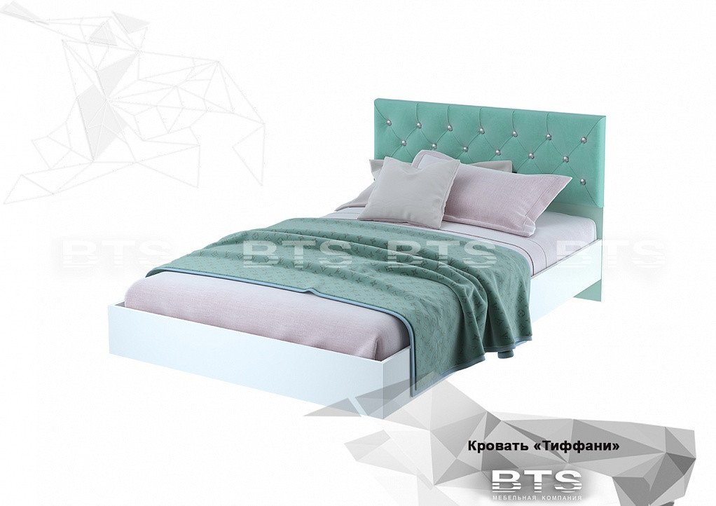 Кровать Тифани КР-09 - Белый (BTS) - фото 1 - id-p130517266