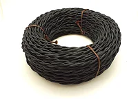 Витой ретро провод 2*1,5 Черный, Interior Electric