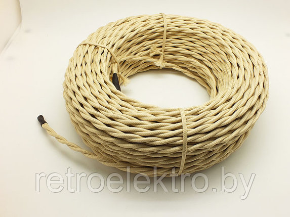 Витой ретро провод 2*1,5 Слоновая кость, Interior Electric, фото 2