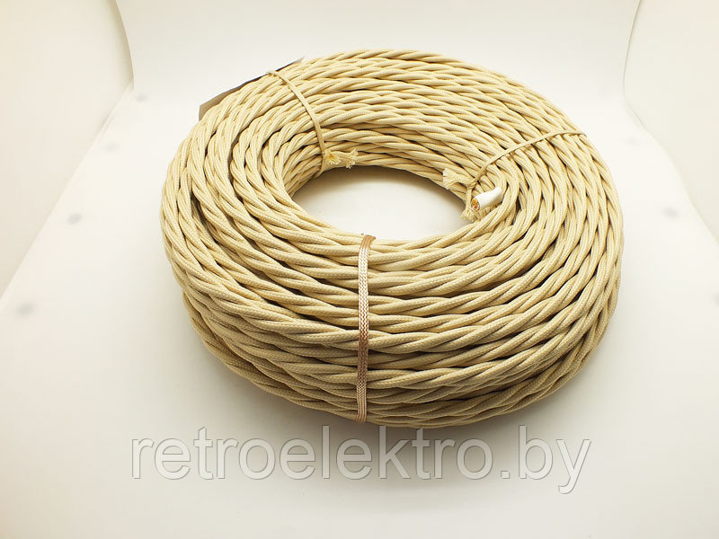 Витой ретро провод 3*1,5 Слоновая кость, Interior Electric