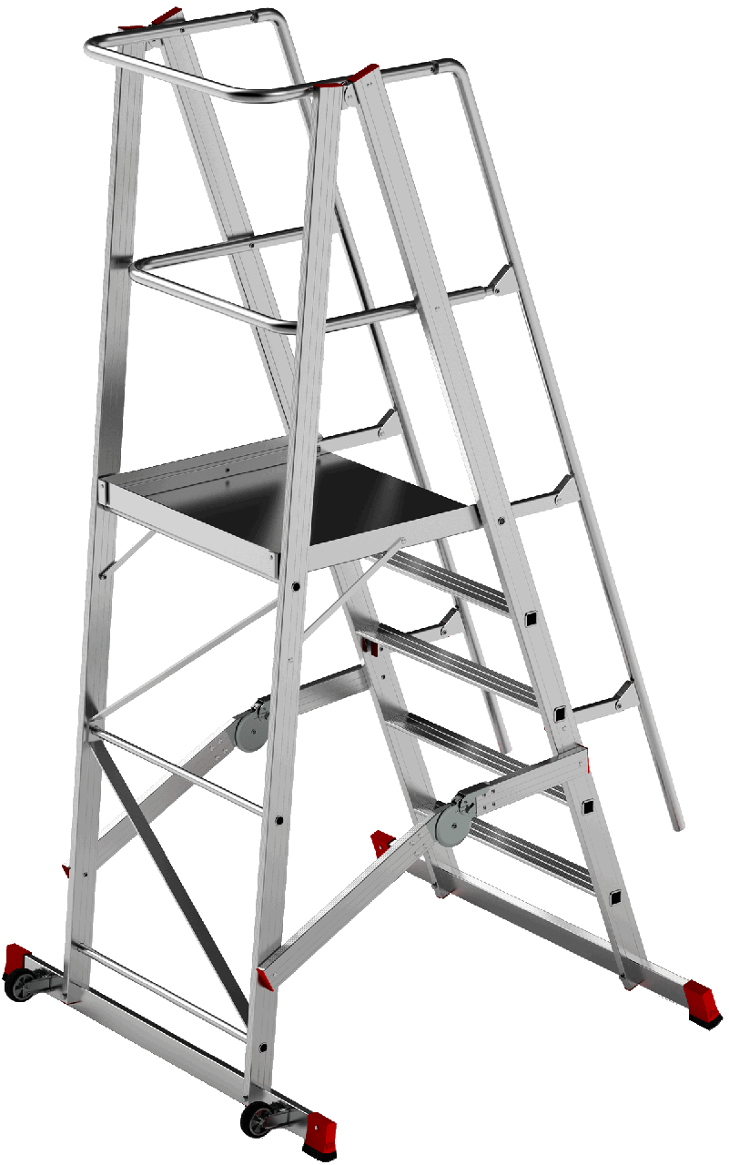 Передвижная складная лестница с площадкой индустриальная NV 554 - фото 5 - id-p130546899