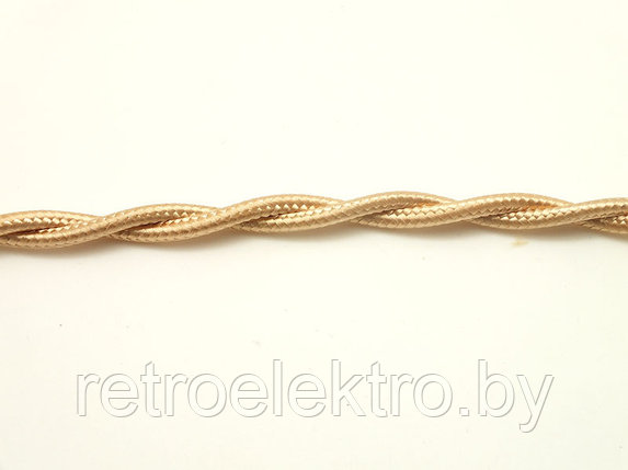 Витой ретро провод 2*1,5 Песочный шелк, Interior Electric, фото 2