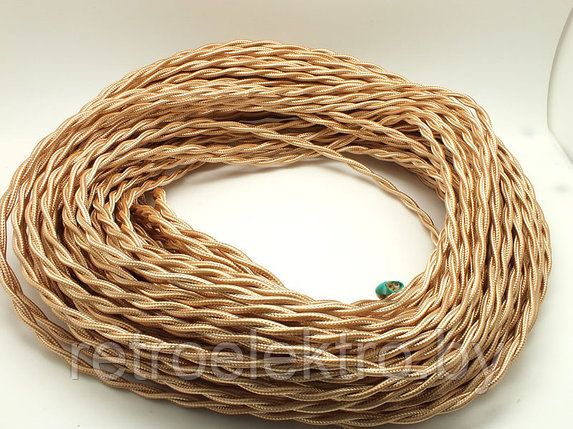 Витой ретро провод 2*1,5 Песочный шелк, Interior Electric, фото 2