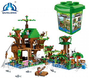 Конструктор My World "Майнкрафт", в пластиковой коробке, 859 деталей, аналог Lego, арт.QL0537