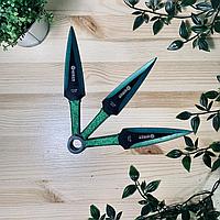 Набор метательных ножей BOKER 440C STAINLESS (зеленые), фото 1