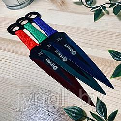 Набор метательных ножей BOKER 440C STAINLESS (разноцветные)