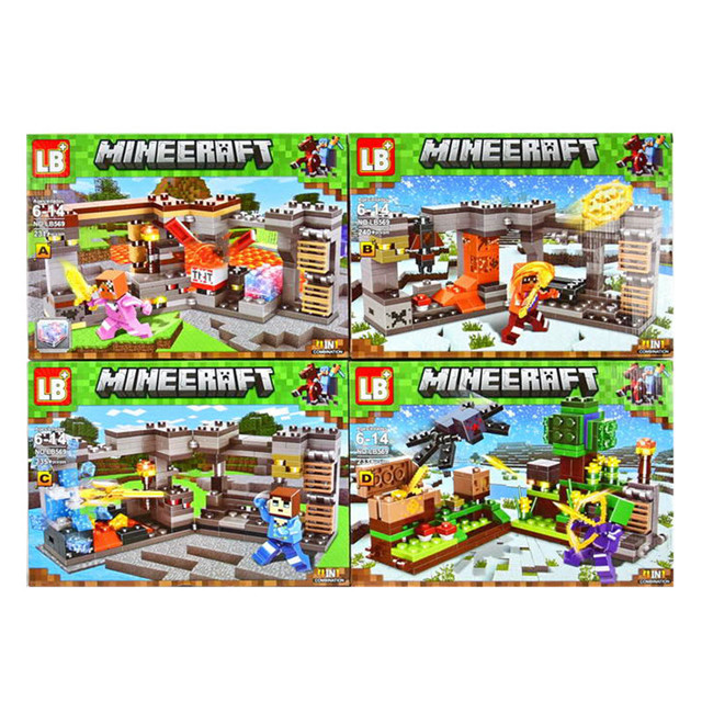 Набор из 4-х конструкторов Minecraft LB569-1 (аналог Lego Minecraft) 240 деталей - фото 2 - id-p130620457