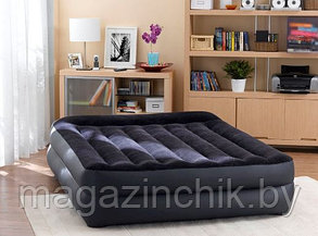 Надувная двуспальная кровать Intex 66702  152*203*47 см со встроенным элекронасосом и подголовником, Интекс
