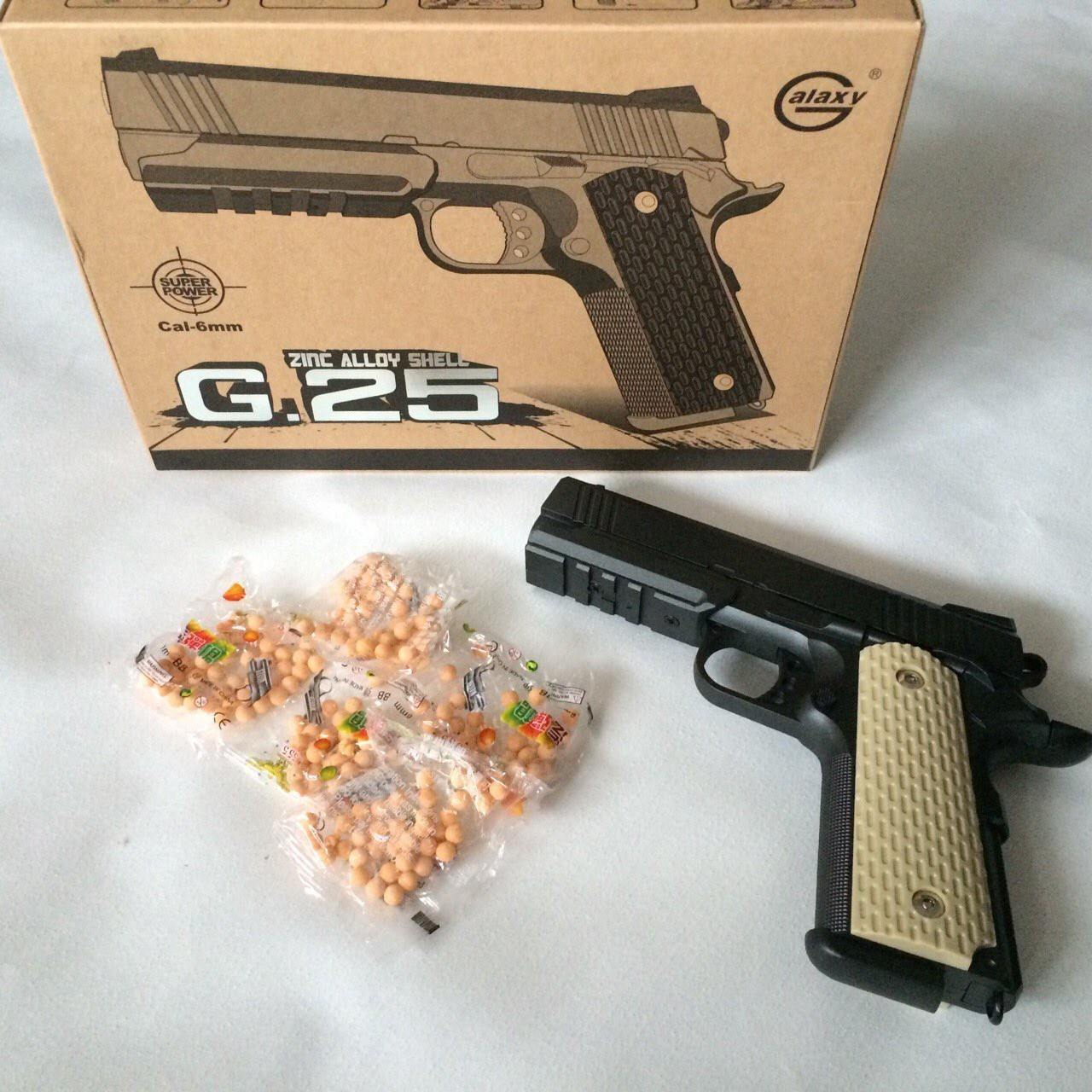 Игрушечный металлический пневматический пистолет Airsoft Gun G.25,Минск - фото 1 - id-p9046709