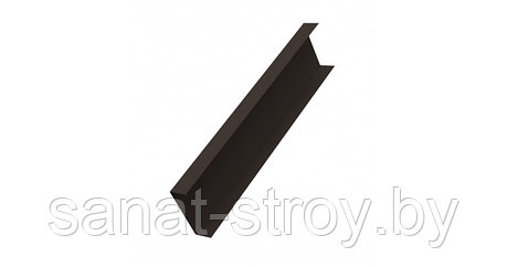 Декоративная накладка прямая для горизонтального монтажа штакетника 0,45 Drap RR 32 тёмно-коричневый., фото 2