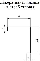 Декоративная накладка на столб угловая