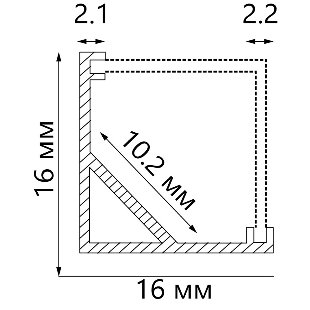 Профиль алюминиевый угловой квадратный, серебро, CAB281 - фото 2 - id-p130412581