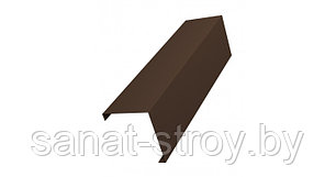 Декоративная накладка на столб угловая 0,5 Velur20 RAL 8017 шоколад, фото 2