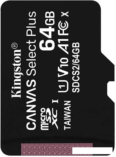 Карта памяти Kingston Canvas Select Plus microSDXC 64GB - фото 1 - id-p130718683