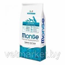 Monge Dog Hypoallergenic FISH 24/12, для взрослых собак, с рыбой, 1 кг (развес) - фото 1 - id-p130724279