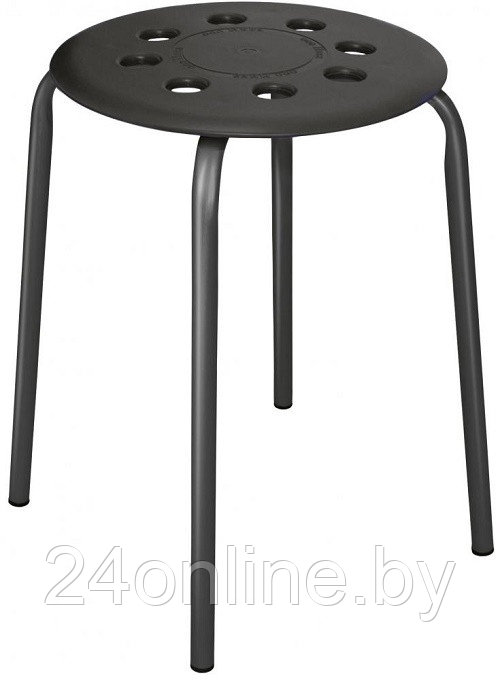 Табурет с пластмассовым сиденьем черный ТП01 - фото 1 - id-p130747635