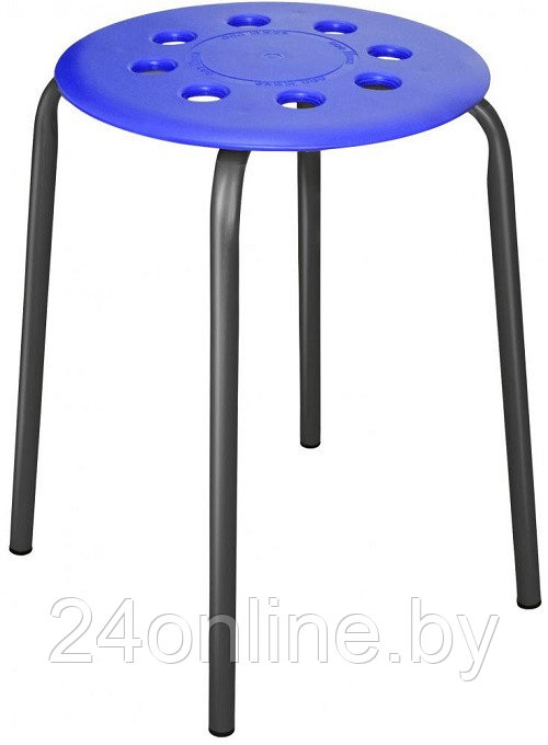 Табурет с пластмассовым сиденьем синий ТП01
