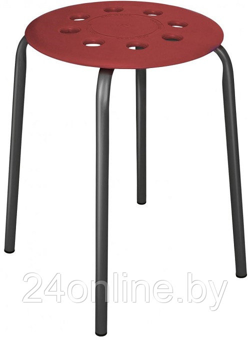 Табурет с пластмассовым сиденьем бордовый ТП01 - фото 1 - id-p130747716