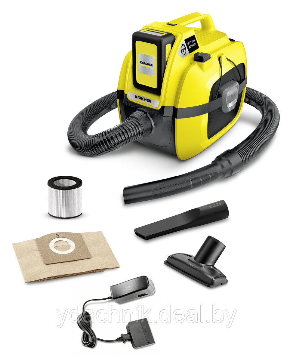 Аккумуляторный хозяйственный пылесос Karcher WD 1 Compact Battery - фото 1 - id-p130768458