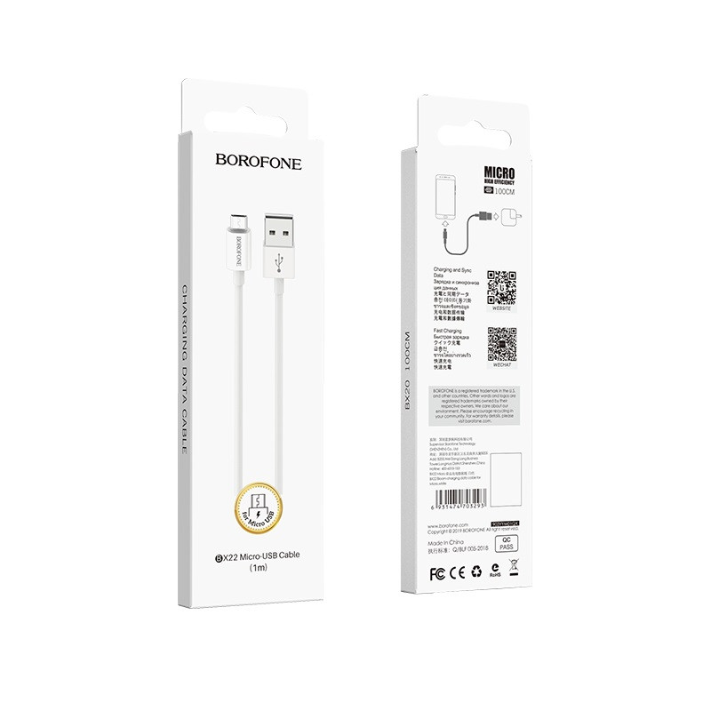 Дата-кабель BOROFONE BX22 Micro (1м.) цвет: Белый