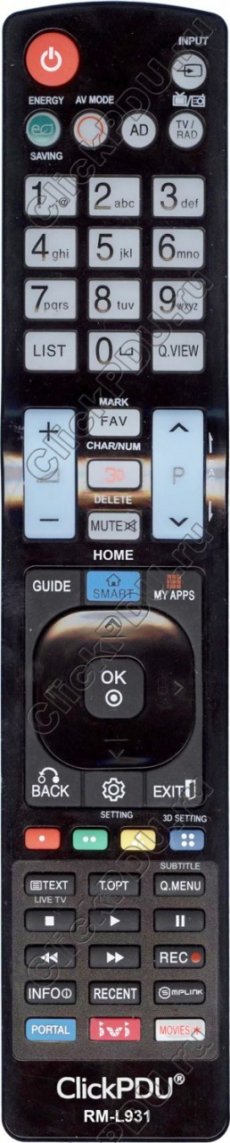 Huayu for LG "ClickPdu RM-L931 универсальный пульт с кнопкой IVI под LCD SMART TV (серия HOD1005)