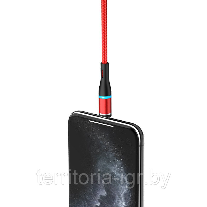 Дата-кабель магнитный BU16 Lightning 1.2м. 2.4A. красный Borofone - фото 6 - id-p130781661