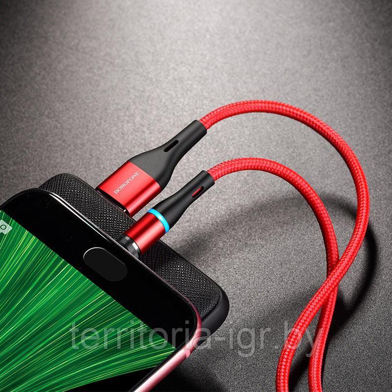 Дата-кабель магнитный BU16 Micro USB 1.2м. 2.4A. черный Borofone - фото 4 - id-p130782629