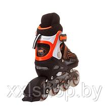 Роликовые коньки детские RGX Atom (оранжевый) р-р 27-30 (светящиеся колеса), фото 2
