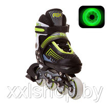 Роликовые коньки детские RGX Atom (зеленый) р-р 27-30 (светящиеся колеса), фото 3