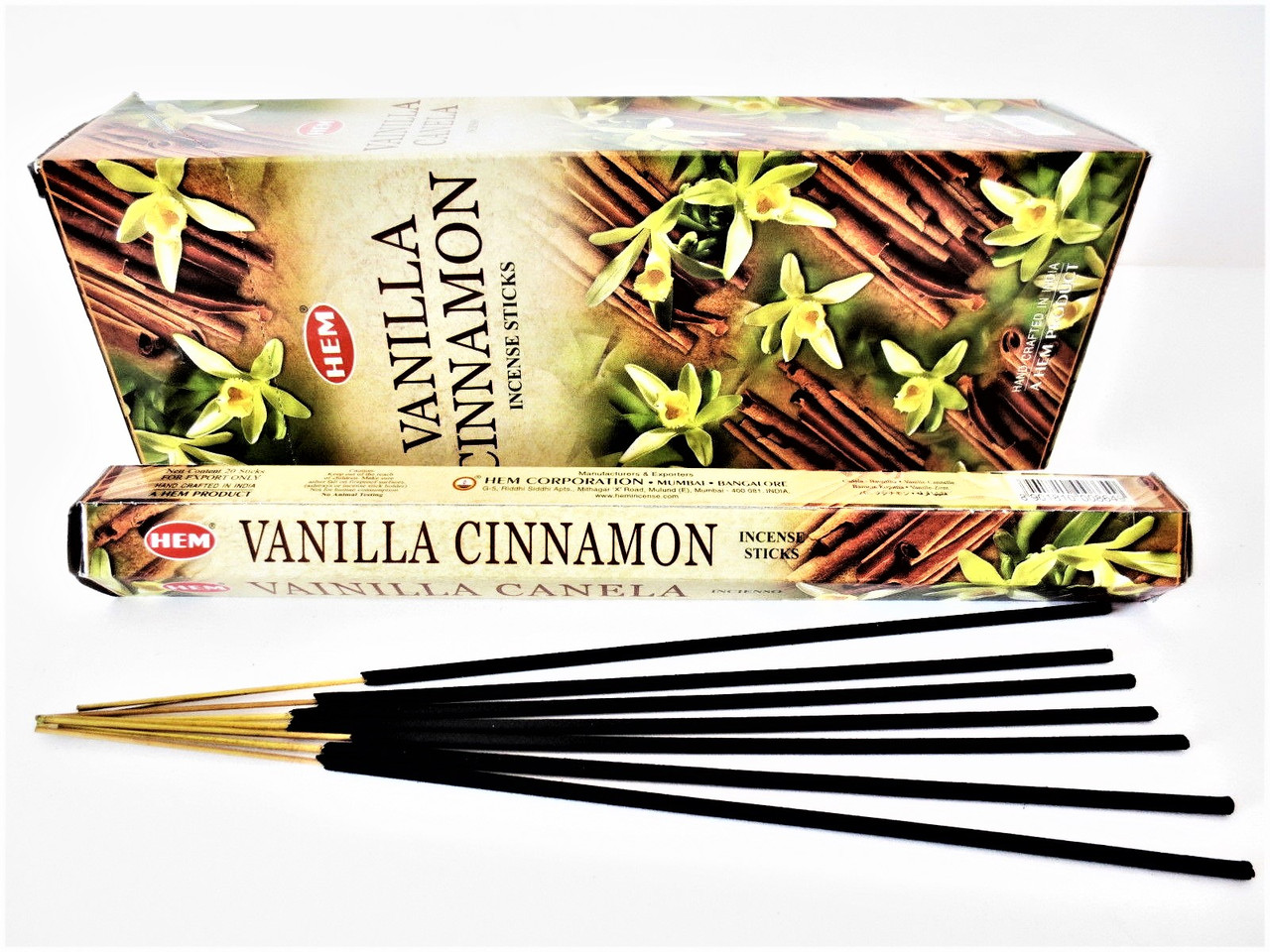 Благовония Ваниль Корица (HEM Vanilla Cinnamon), 20шт - повышает жизненный тонус