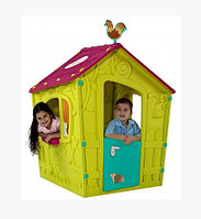 Домик детский игровой уличный MagicPlay House, салатовый/малиновый