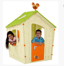 Домик детский игровой уличный MagicPlay House, бежевый/зеленый