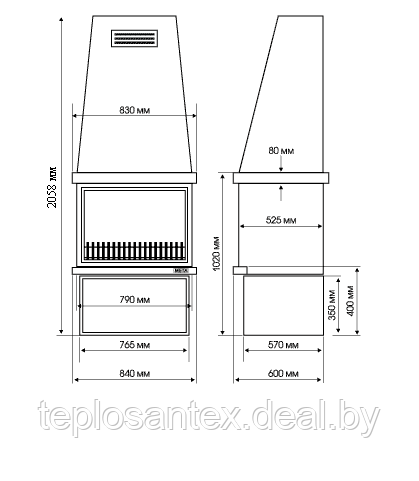 Камин "Викинг" ТКТ-10,0-03 (Мета-Бел) в Гомеле - фото 4 - id-p3768451