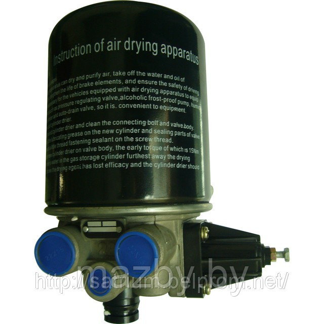 Регулятор давления воздуха с адсорбером (осушитель воздуха) 24В 80433512010 МАЗ (24V, 3 выхода) - фото 2 - id-p130867522