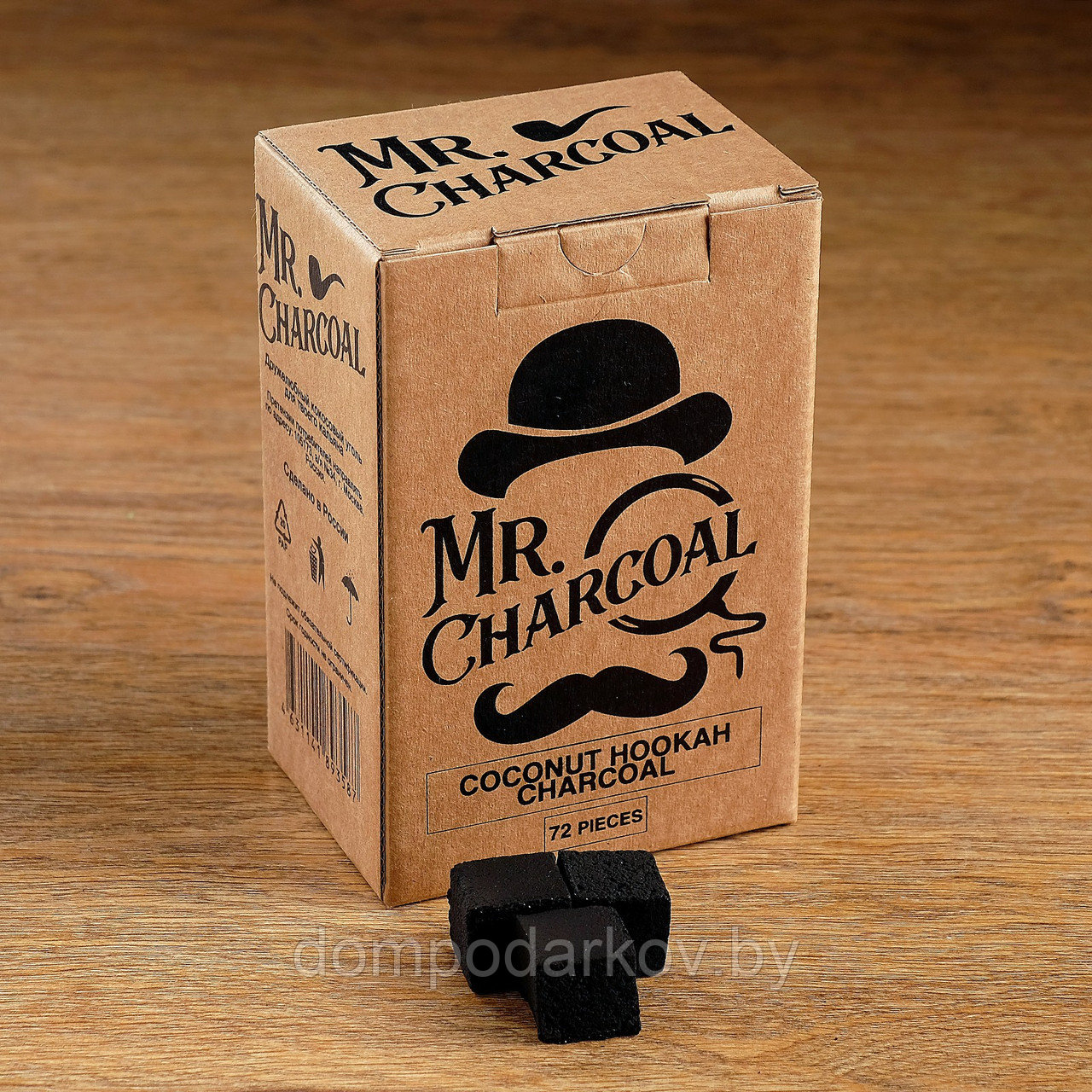 Уголь Mr. Charcoal, кокосовый (72 кубика, 25х25х25 мм)