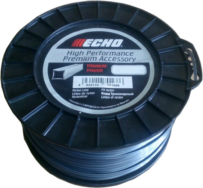 Леска для триммера Echo Titanium Power Line 3,0мм*132м (квадрат)