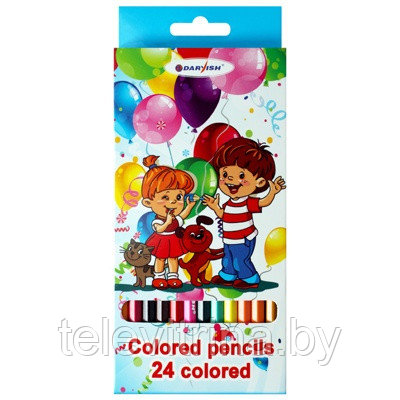 Набор цветных карандашей DARVISH Дети 24 цв. ( арт. 5-7034 ) - фото 1 - id-p130918331